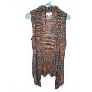 Studio JPR Women's Small Rainbow Knit Cardigan Cover Up Boho Nature Hippie